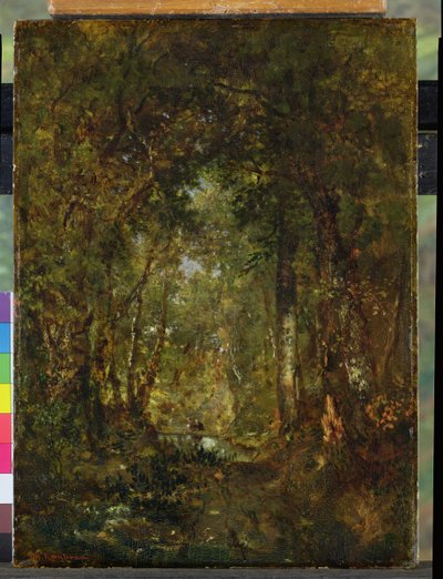 In the Wood at Fontainebleau by Pierre Etienne Theodore Rousseau